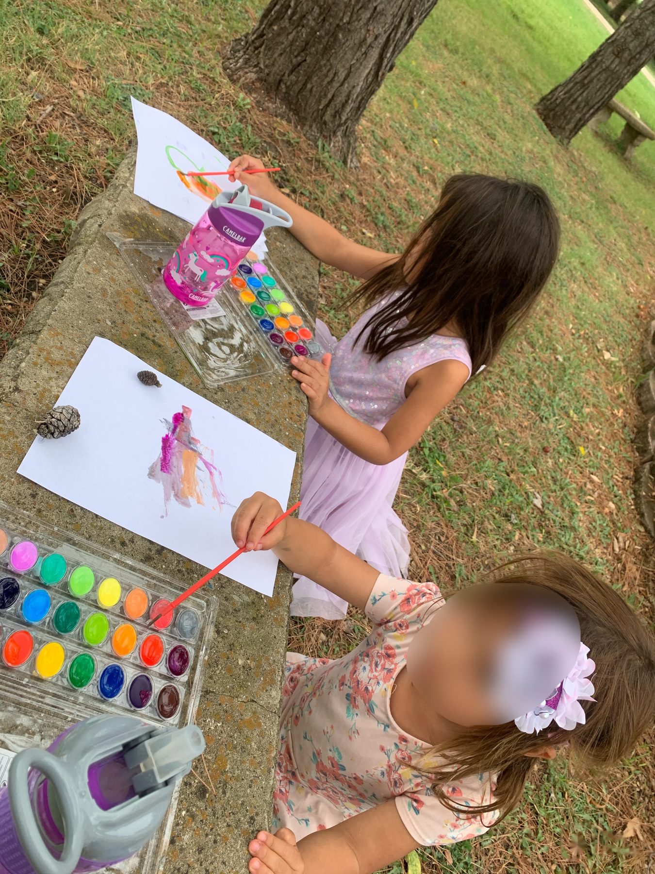 Outdoor watercolor painting session